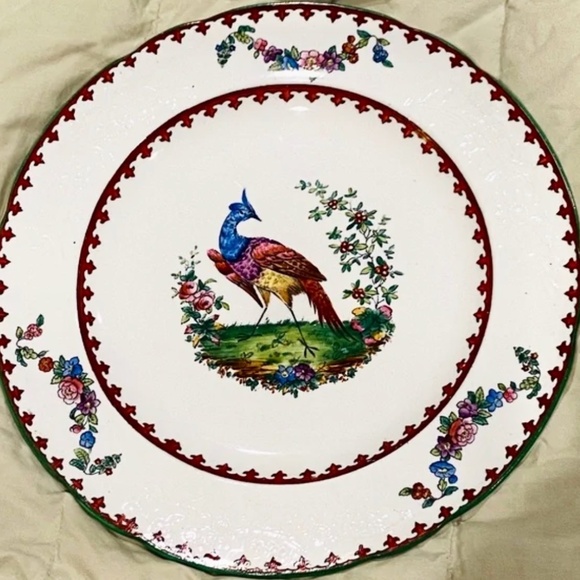 JA6-SIX PIECE SET RARE 1921 Antique Copeland Spode Vienna Bird Dinner Plates - Picture 5 of 11